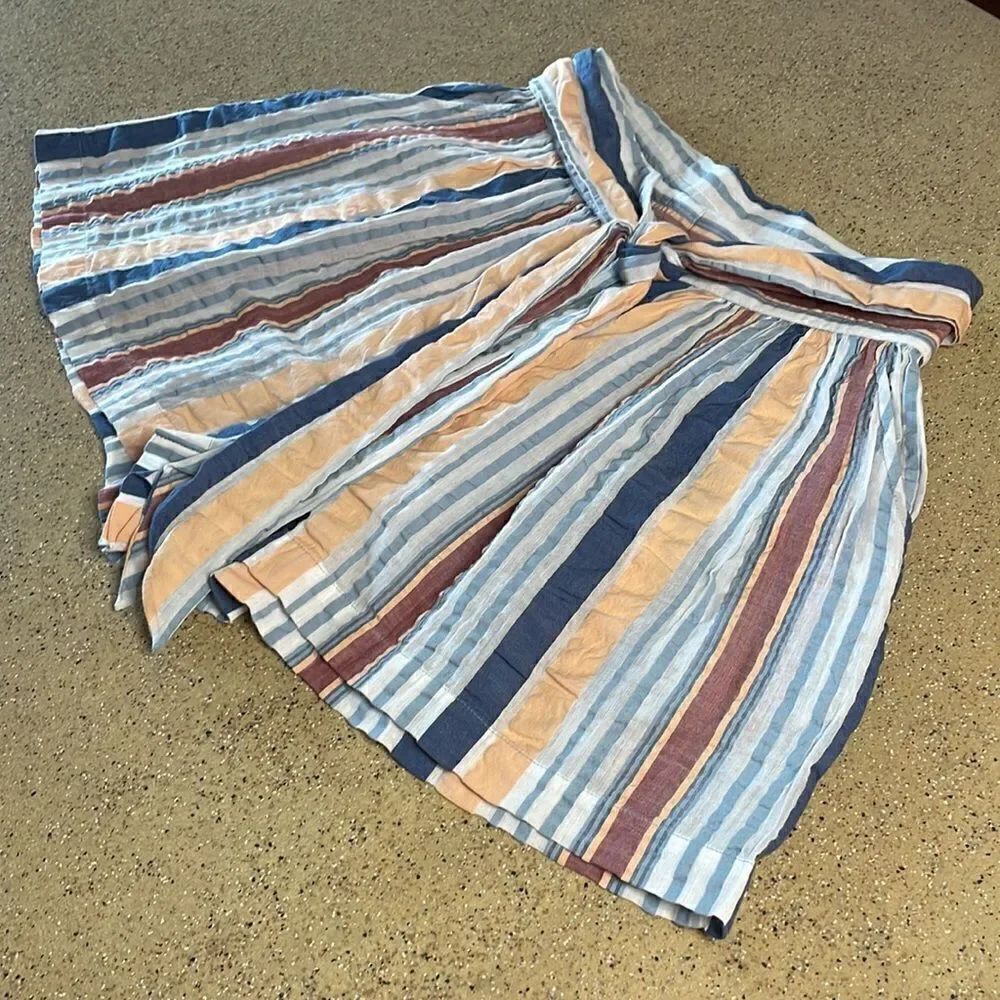 Ulla Johnson Martim Shorts in Sky Seersucker Stripe Tie sz 2 - Picture 10 of 14